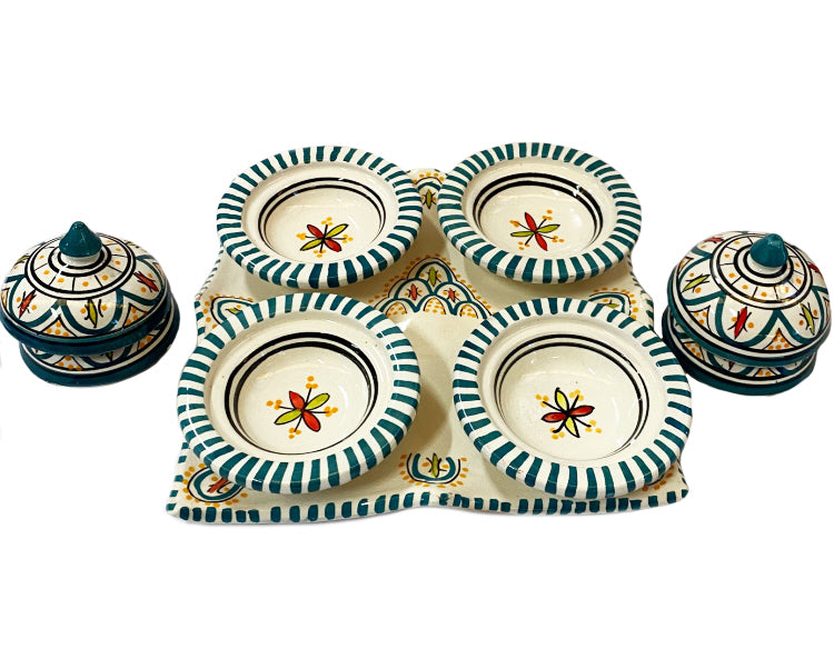 Set mit 4 kleinen Tajines grün
