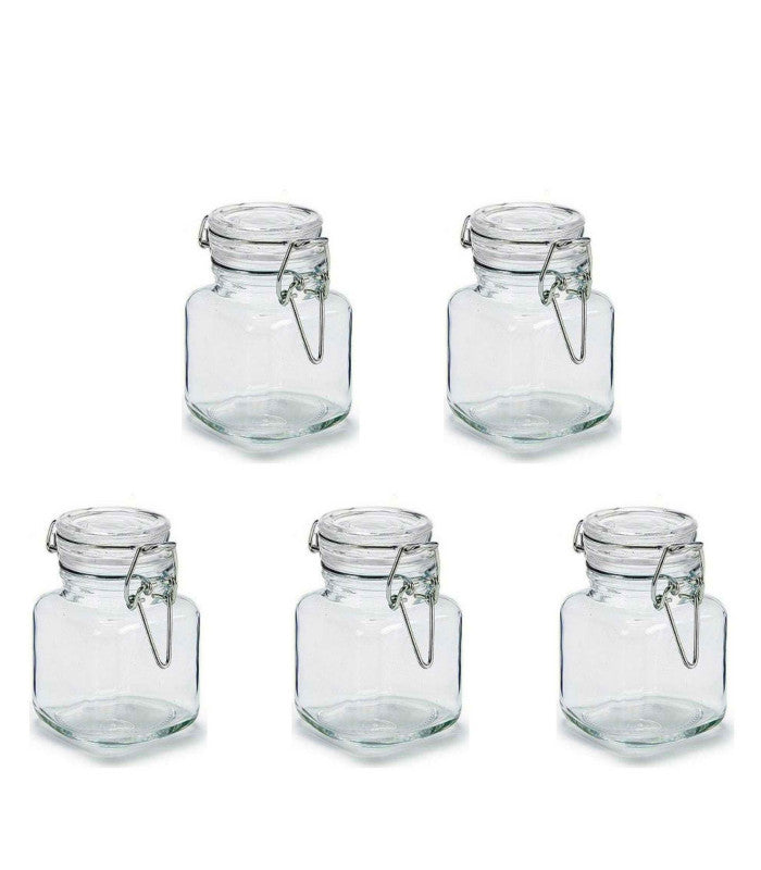 Set of 5 glass spice jars (90 ml)
