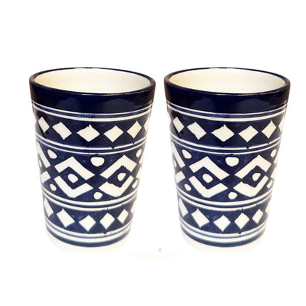 Lot de 2 Tasses Marocaines Fès – Céramique Bleu Foncé