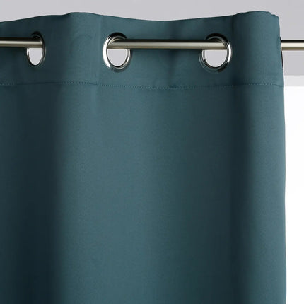 Lot de 2 Rideaux Occultants – 135x240 cm – Bleu Orage – Isolant Phonique & Thermique – À Œillets