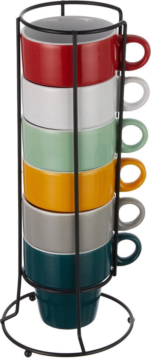 Lot de 6 tasses à café Secret de Gourmet Avec support