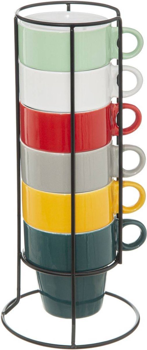 Lot de 6 tasses à café Secret de Gourmet Avec support