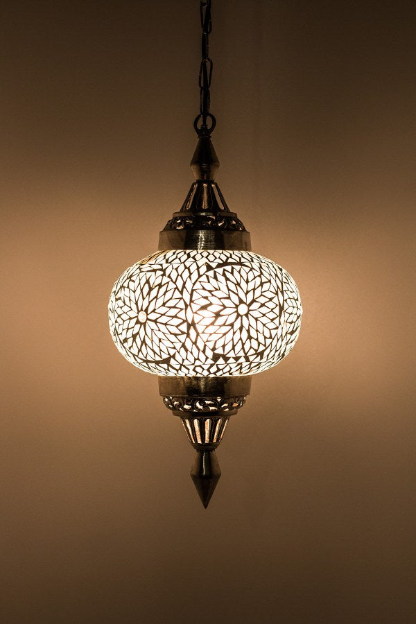 Mozaïek lamp Gaya transparant/ wit