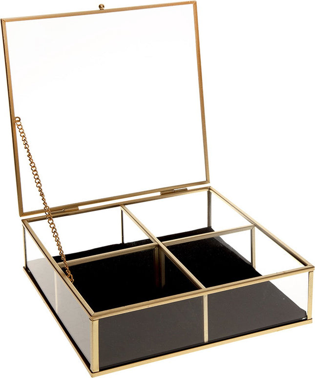 Atmosphera Boîte à bijoux en verre avec couvercle