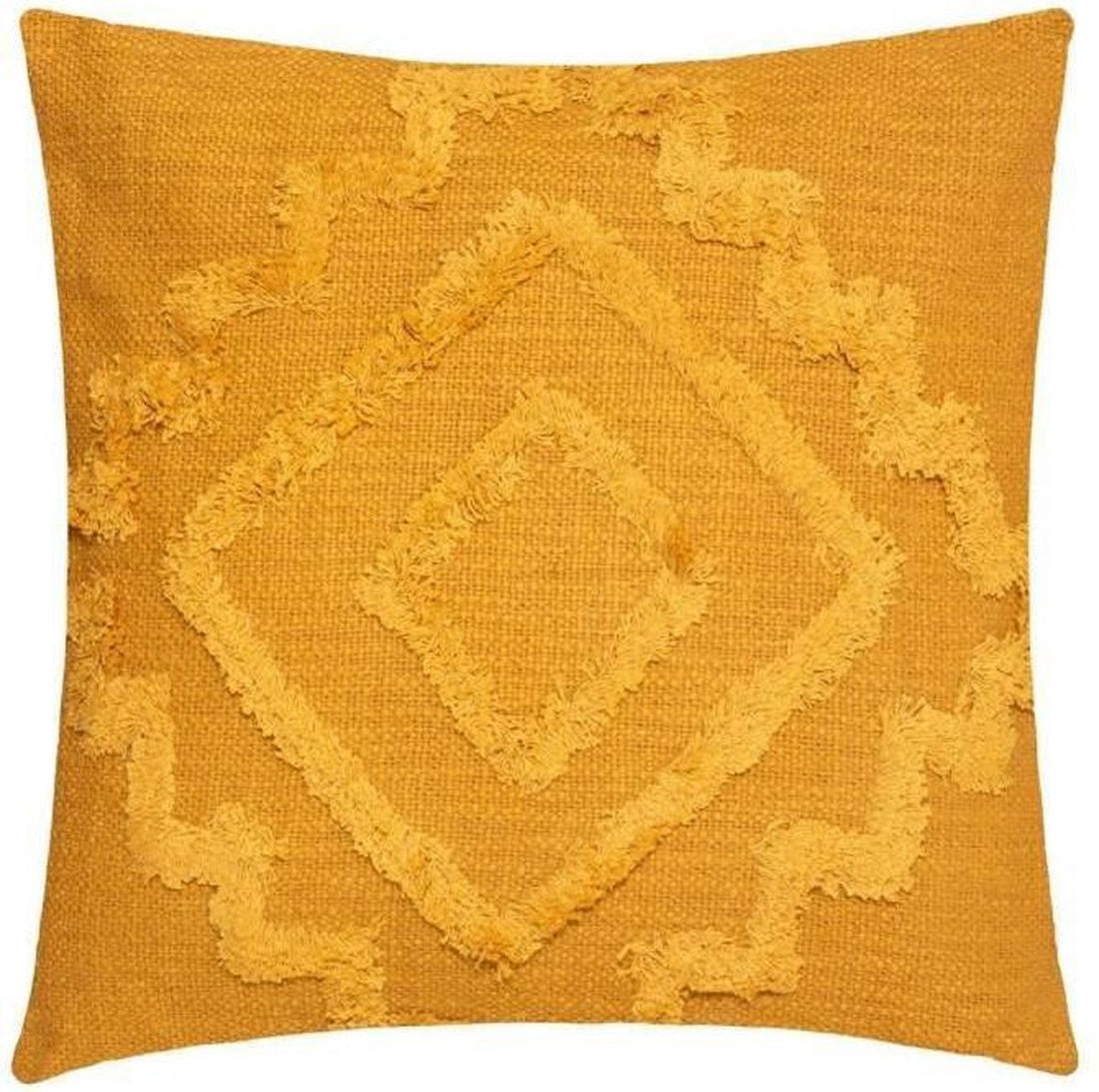 Inca sierkussen getuft – 40 x 40 cm, katoenen hoes, okergeel, blauw of ivoor – foto 2