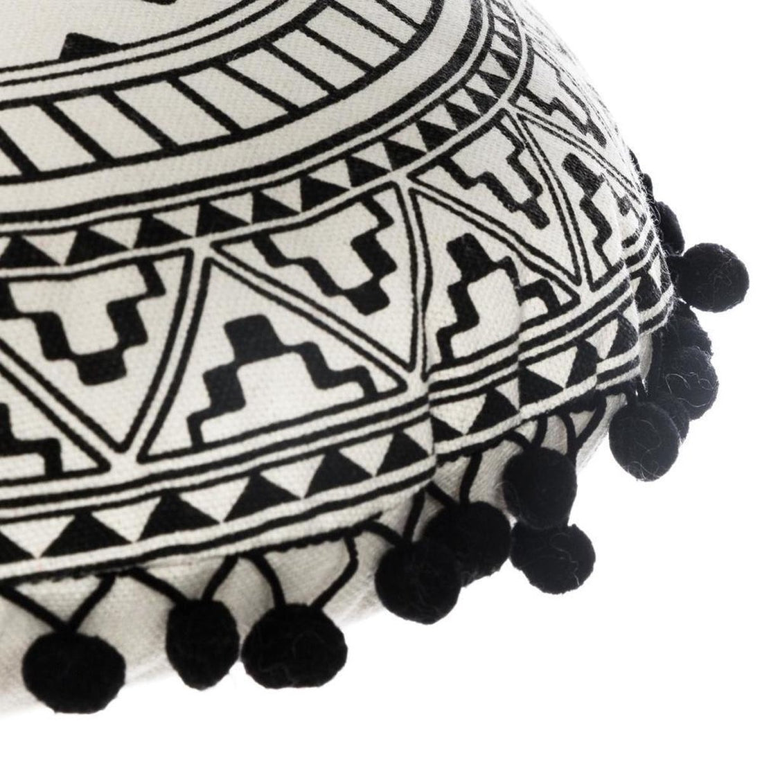 Sierkissen Rund – Mandala – Schwarz-Weiß – Durchmesser 40 cm