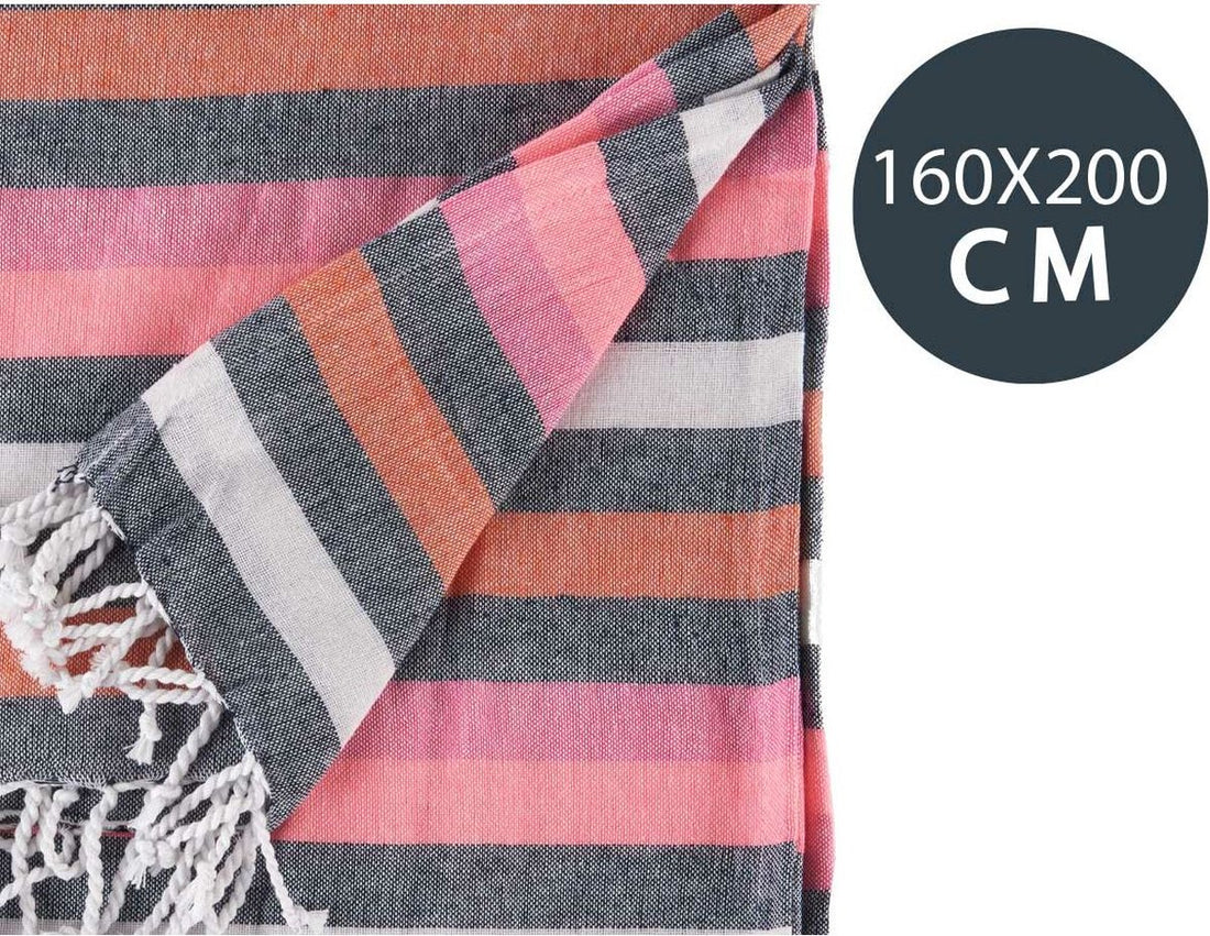 Multifunctional scarf Stripes Pink (160 x 200 cm)