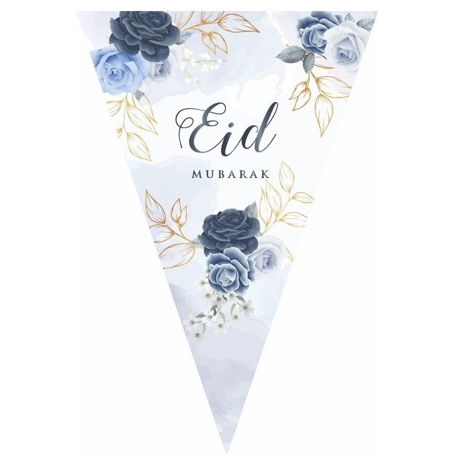 Eid Mubarak garland Peony blue