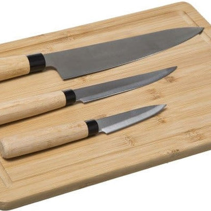 Planche à découper avec 3 couteaux - L 35 x l 25 x H 4 cm