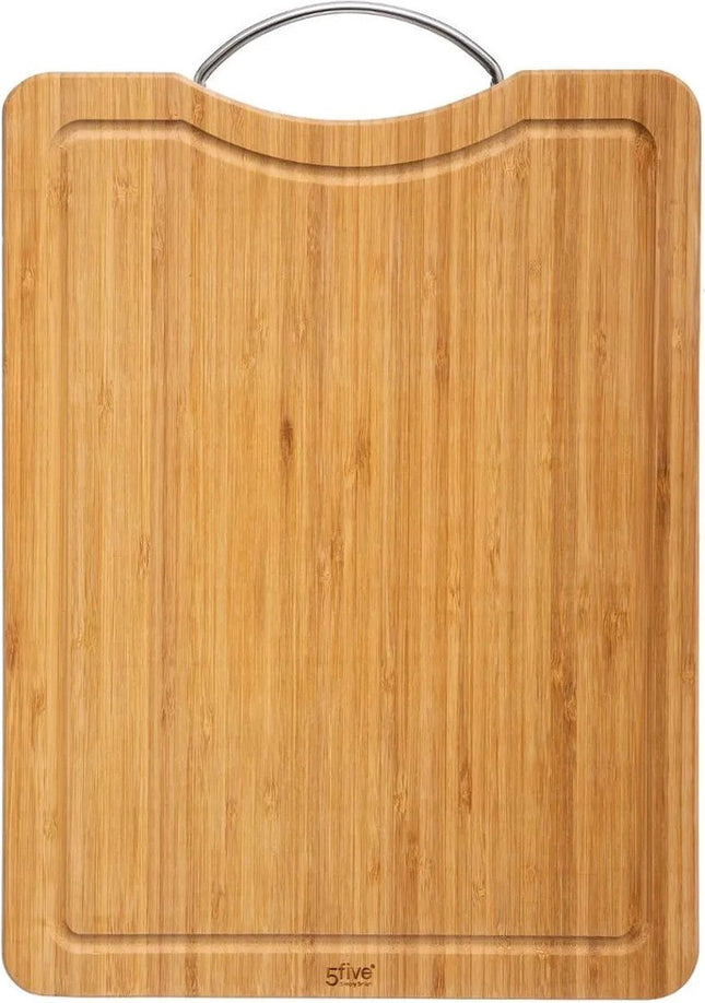 Planche à découper en bambou avec anse métallique 30 x 20 cm - Planche de service - Planche à pain