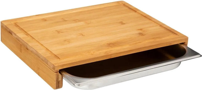 Planche à découper rectangulaire avec bac de récupération 35 x 28 cm en bambou