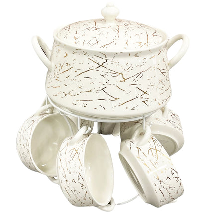 Soupière - Service à soupe porcelaine Marbre
