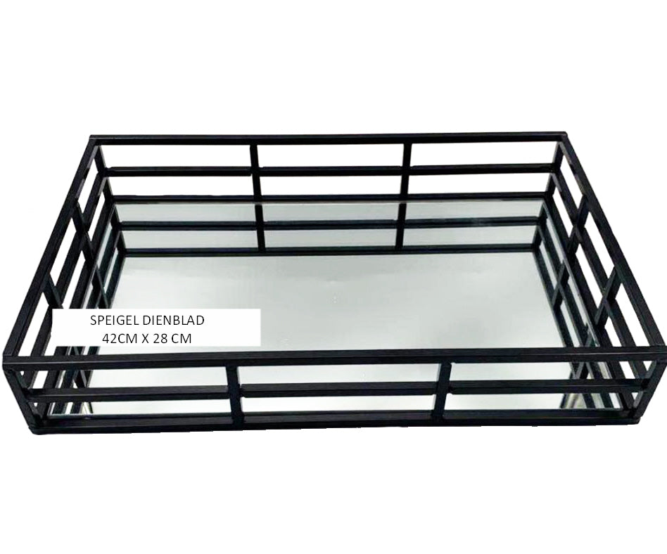 Mirror tray matte black 42cm x 28cm