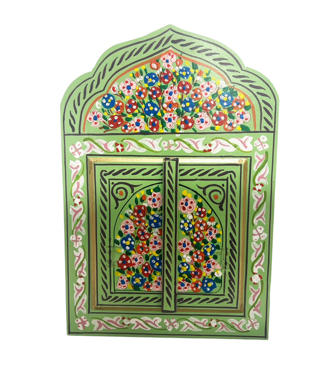 Miroir marocain en bois peint avec portes