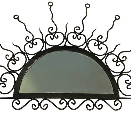Miroir mural demi-lune marocain en fer forgé