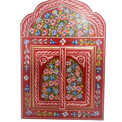 Miroir marocain en bois peint avec portes
