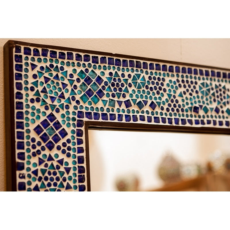 Orientalischer Mosaikspiegel blau