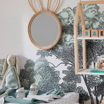 Miroir lapin décoration murale chambre d'enfant 24 x 2,2 x 38 cm