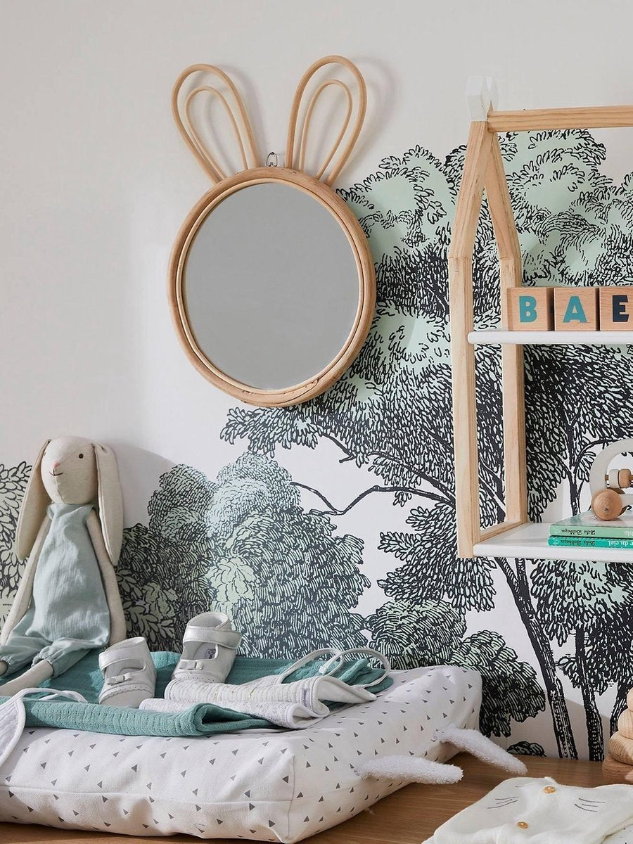 Rabbit mirror nursery wall decoration 24 x 2.2 x 38 cm