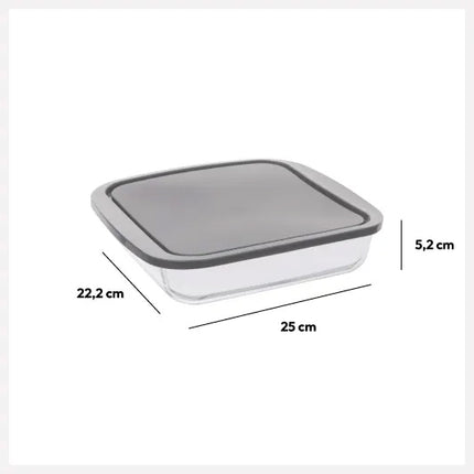 5Five Plat à four avec couvercle - verre borosilicate - carré - 1.8 Litre - 22 x 22 x 5 cm
