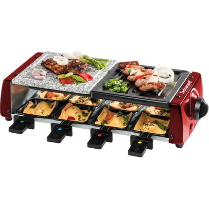 Techwood – grill – raclette – pierre à griller – appareil à fondue 3-en-1 – 8 personnes