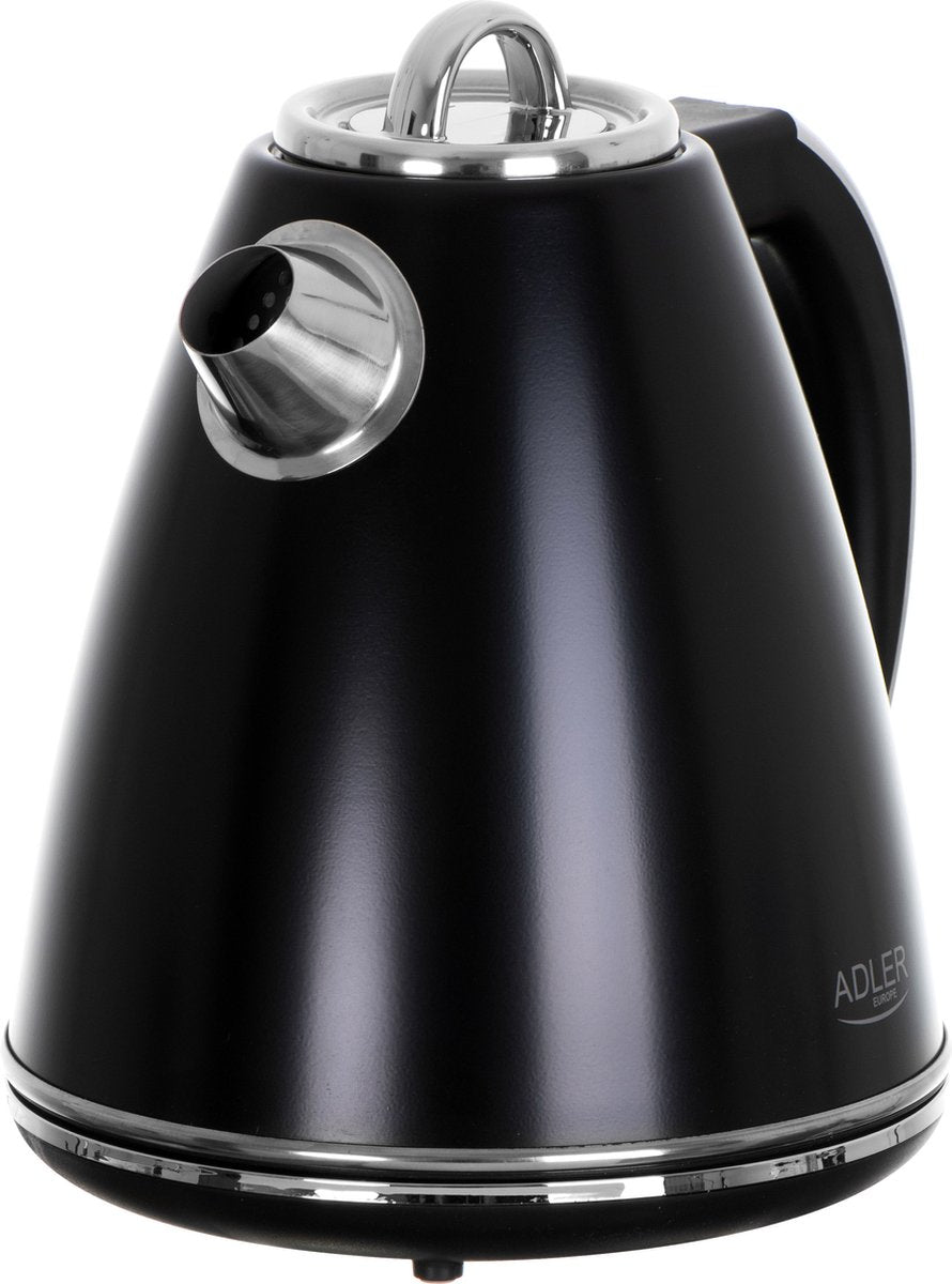 Adler AD 1343 - Edelstahl Wasserkocher - 1.5 Liter - Strix - schwarz