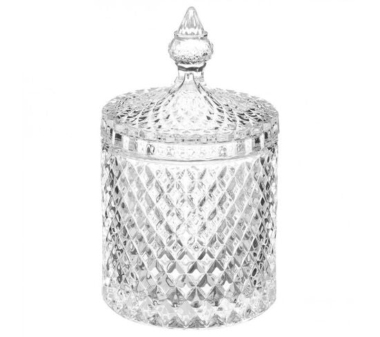 Zuckerpott aus Glas – Bonbon-Schachtel Diamant