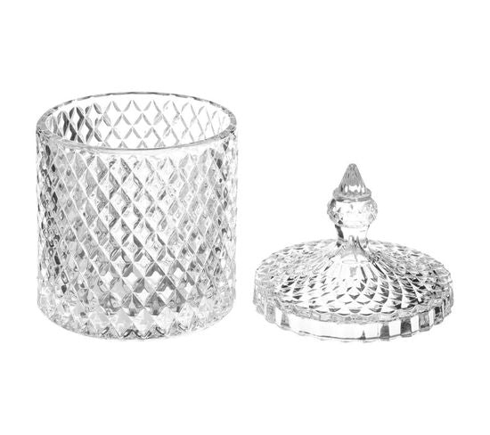 Zuckerpott aus Glas – Bonbon-Schachtel Diamant