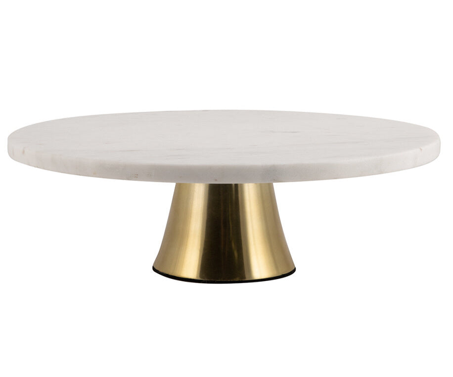 Ronde Cake Stand plateau Marble Cake Display Ø 30 cm-wit