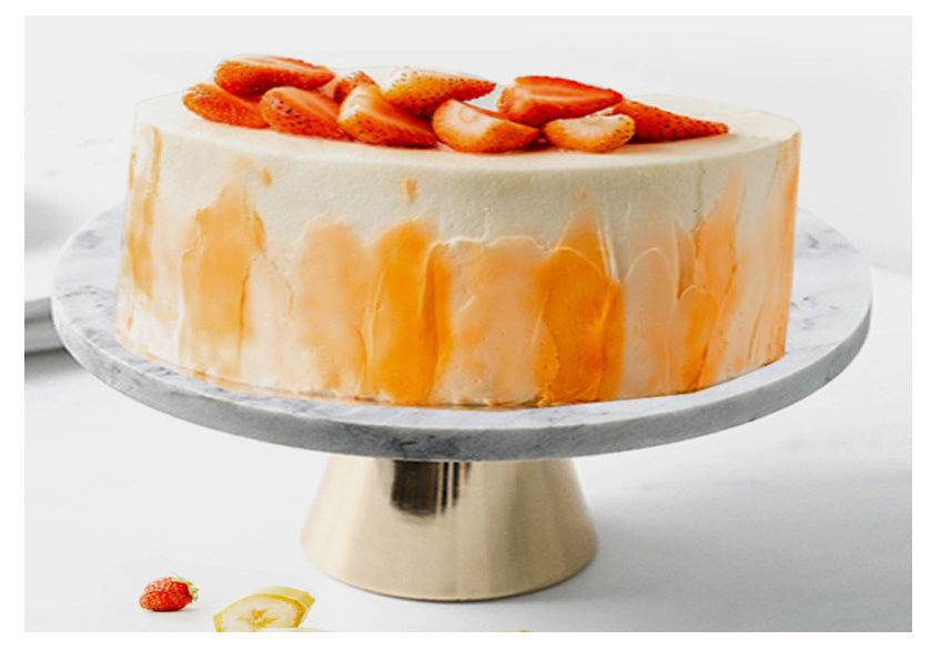 Ronde Cake Stand plateau Marble Cake Display Ø 30 cm-wit