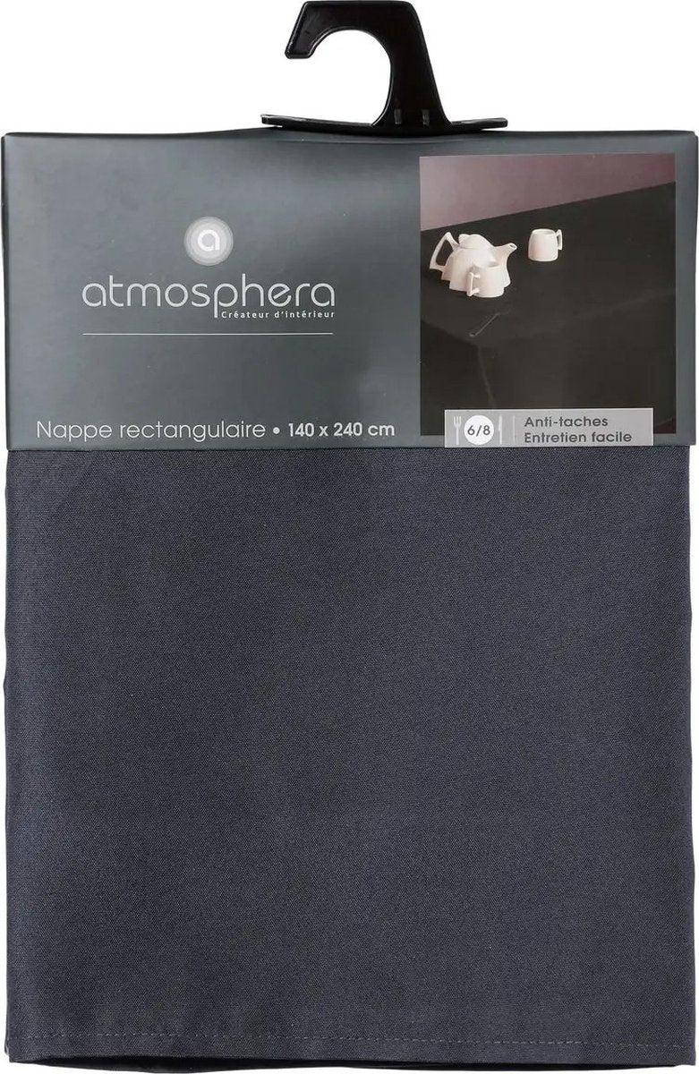 Tischdecke dunkelgrau fleckabweisend - 140 x 240 cm - Fleckenabweisend