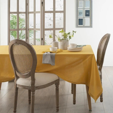 Nappe coton rectangulaire 240 x 140 cm - jaune - Nappes de salle à manger
