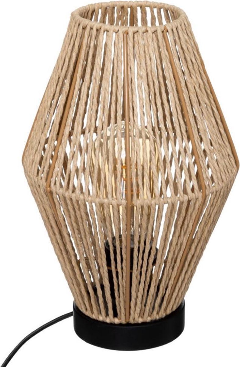 Atmosphera Zita tafellamp – lampenkap van papiertouw, beige, 32 cm