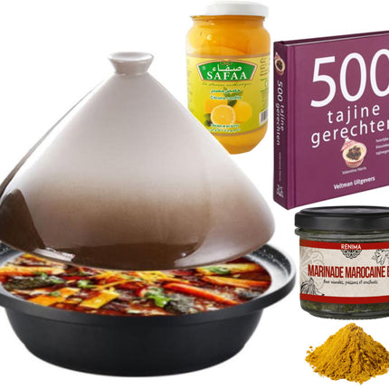 Coffret tajine Cuilina -livre de recettes-épices-citrons confits - coffret cadeau