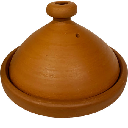 Tajine artisanale authentique en terre cuite naturelle non émaillée - Ø 34 cm