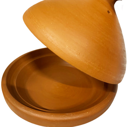 Tajine artisanale authentique en terre cuite naturelle non émaillée - Ø 34 cm