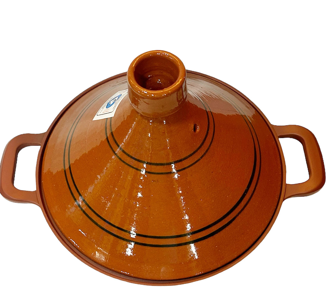 Cuilina | Marokkanische Tajine Ø30 cm - Handgefertigter Keramikdeckel - Antihaftbeschichtet - Für alle Herdarten geeignet
