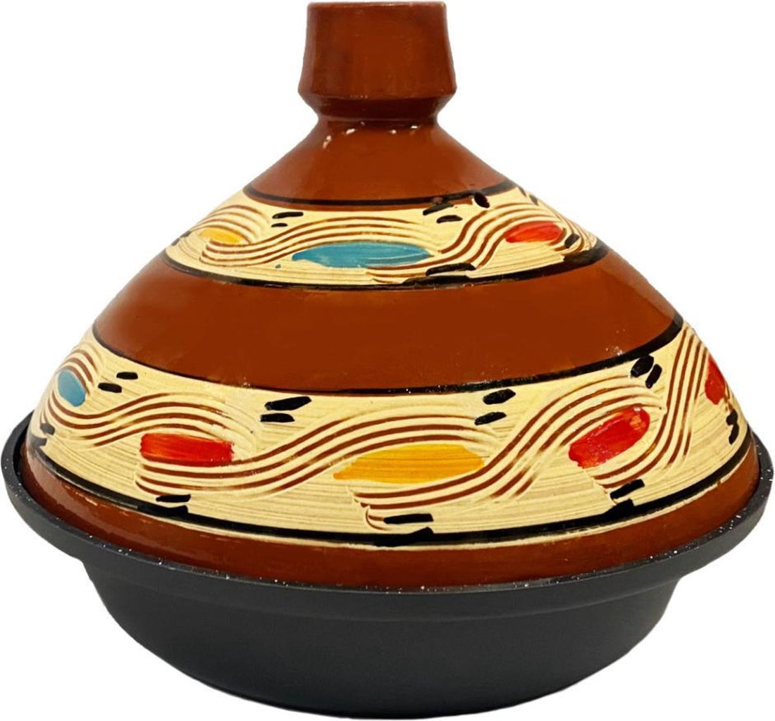 Aardewerk en gegoten aluminium tajine, ook geschikt voor inductie