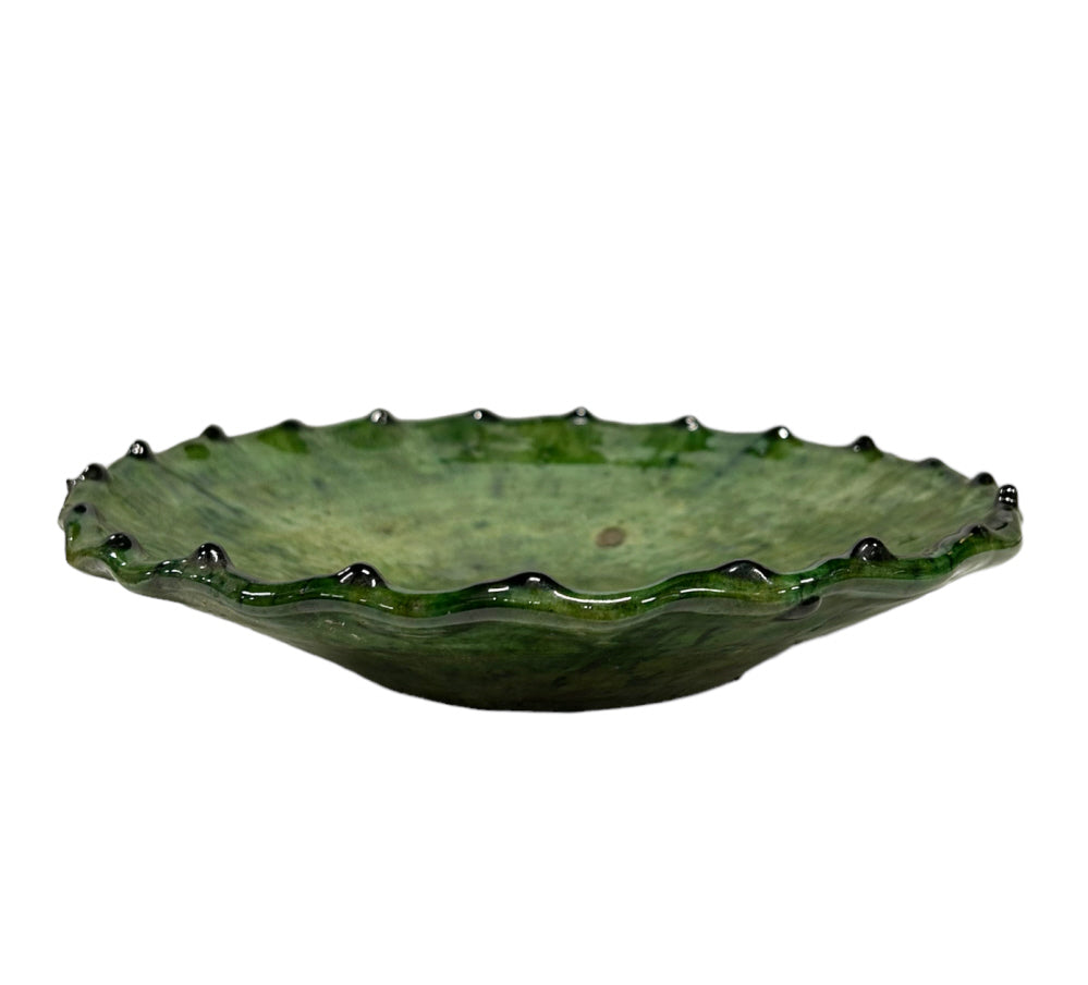 Moroccan Tamegroute medium green plate 20 cm