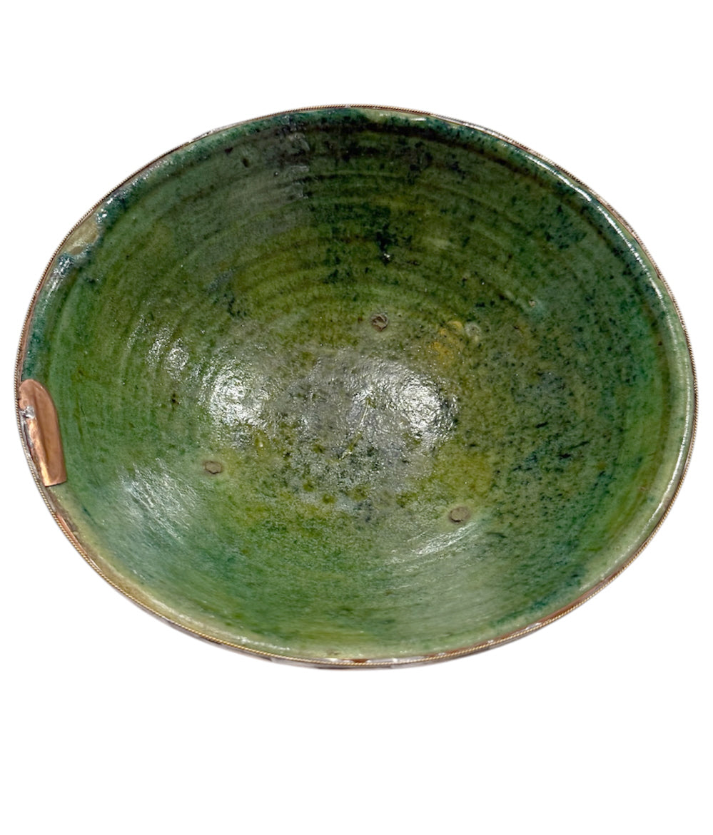 Tamegroute bowl with copper rim Ø 22