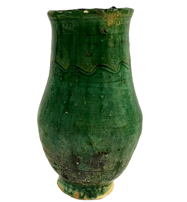 Vase marocain en poterie de Tamegroute, 25 cm