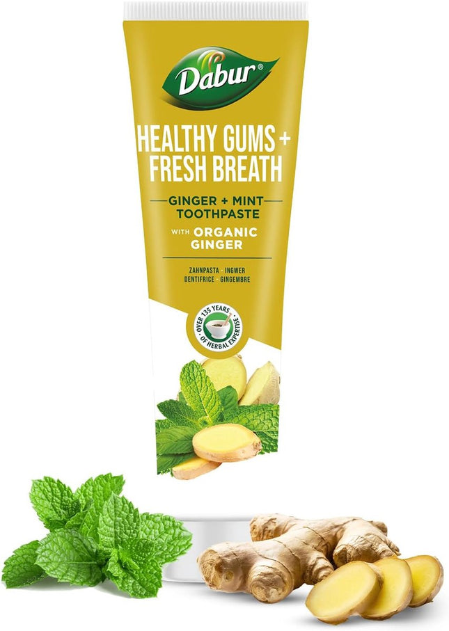 Dentifrice au gingembre et à la menthe, Dabur, végane, 100 ml