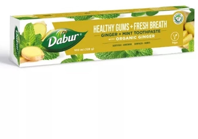 Dentifrice au gingembre et à la menthe, Dabur, végane, 100 ml