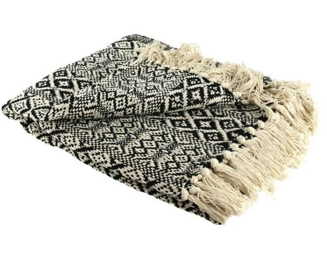 Überwurf im Berber-Stil mit Fransen 120x150