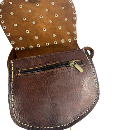 Sac Riveter de Marrakech cuir cognac