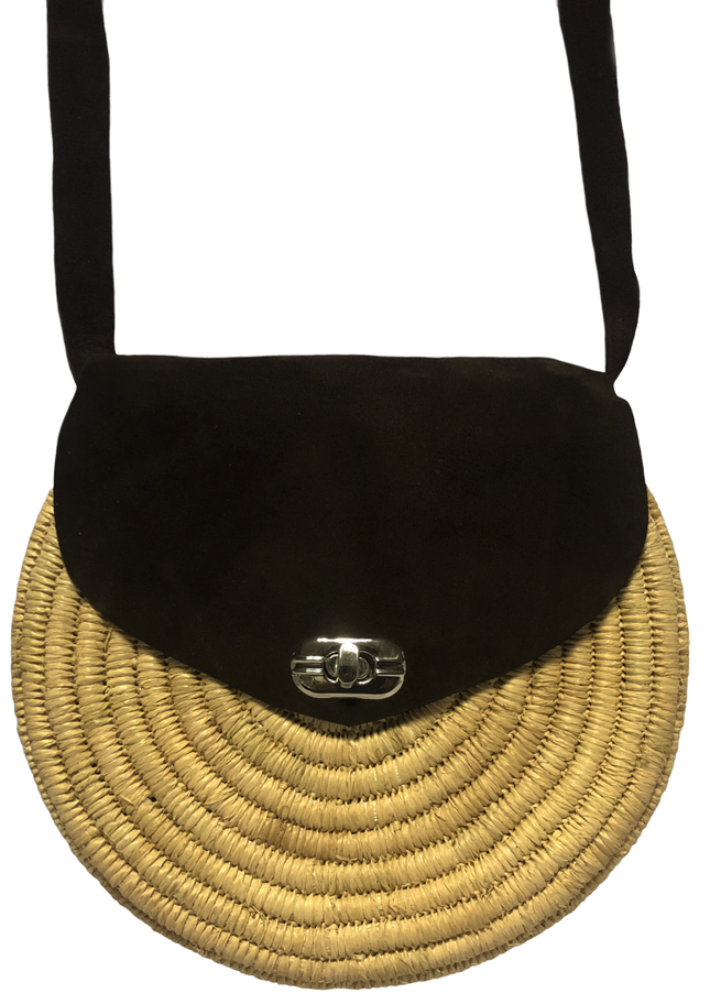Sac bandoulière en raphia