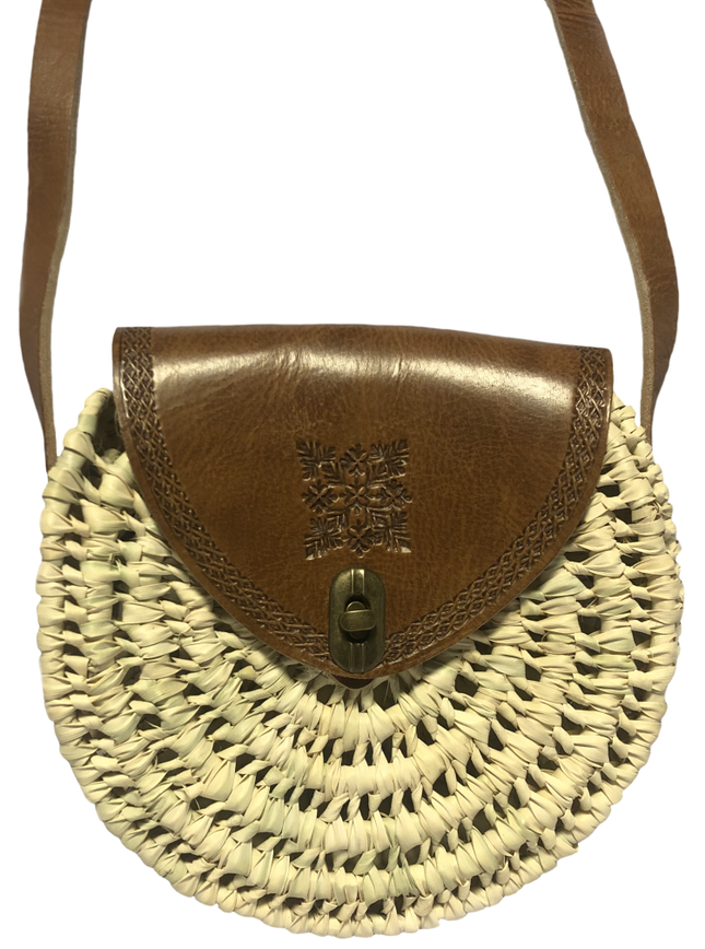 Sac bandoulière en raphia