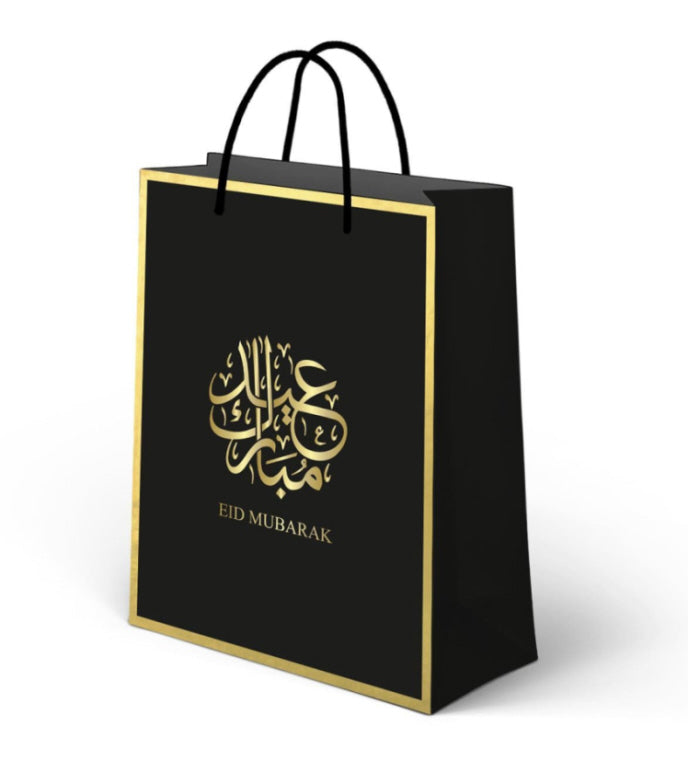 Giftbag Eid Mubarak cadeau tas Zwart Goud