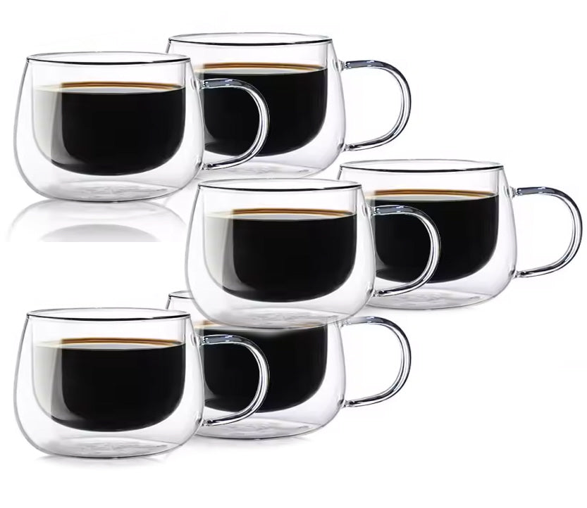 Set mit 6 doppelwandigen Borosilikatgläsern - 160 ml