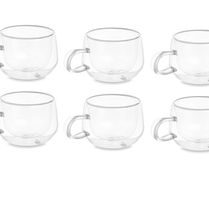 Lot de 6 verres double paroi en borosilicate - 160 ml